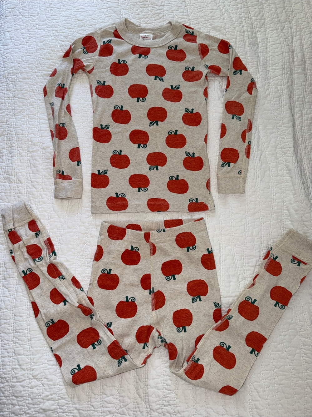 Hanna Andersson kids’ pumpkin/fall long sleeve/pants pajama set (unisex)